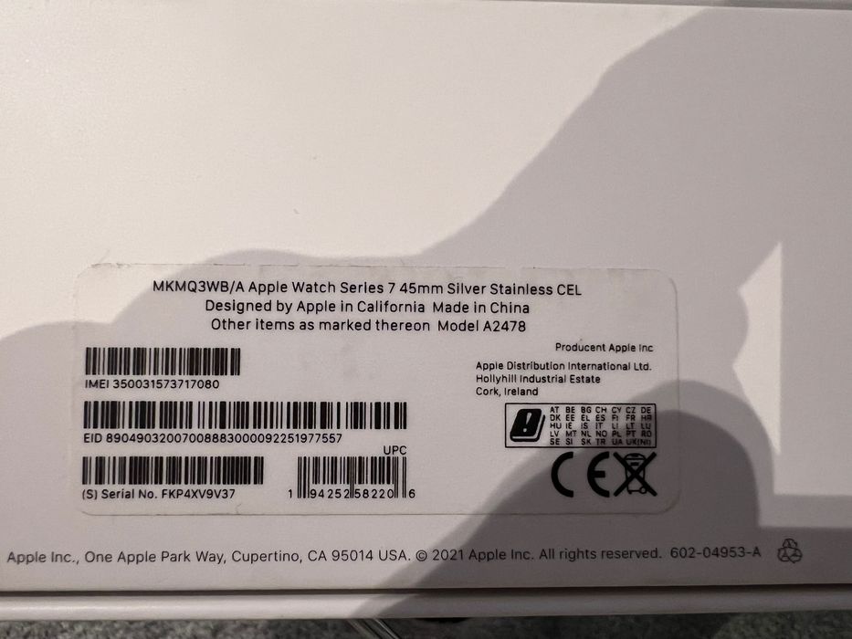 Apple Watch 7 45mm GPS + Cellular Nierdzewny Stainless srebrny