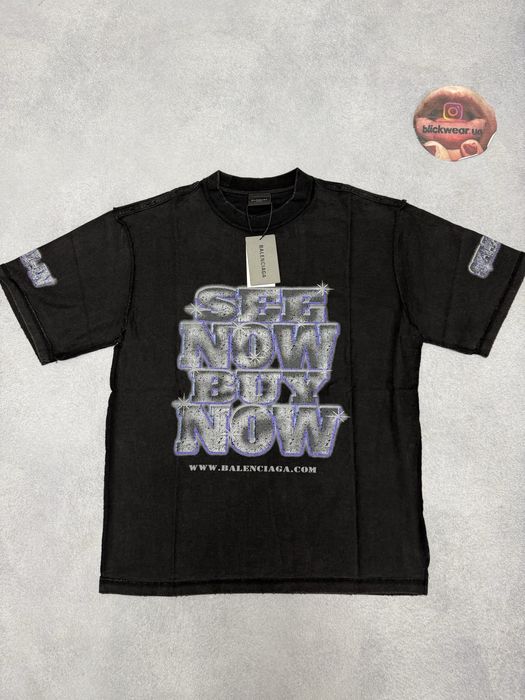 футболка Balenciaga See now buy now black x vetements x rickowems