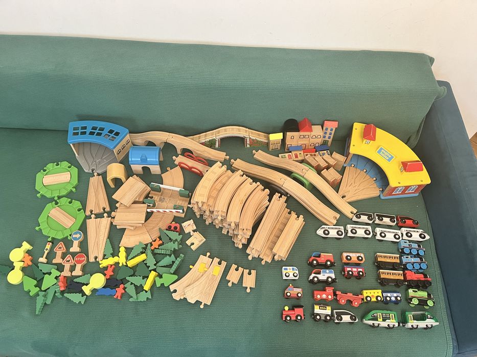 Drewniana kolejka Ikea Brio duży zestaw