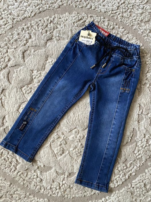 Дитячі демісезонні джинси на резинці для хлопчика 92-122