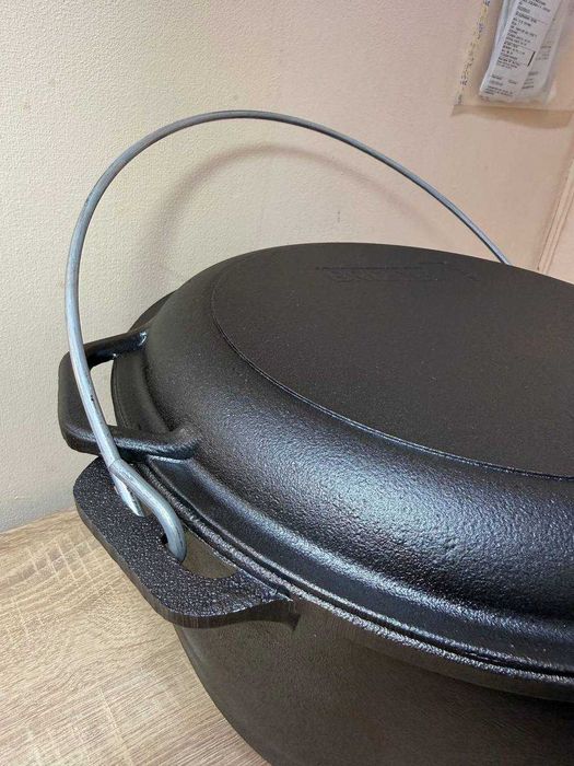 Казан-котел чавунний туристичний з кришкою Brizoll 8,10,12 л.