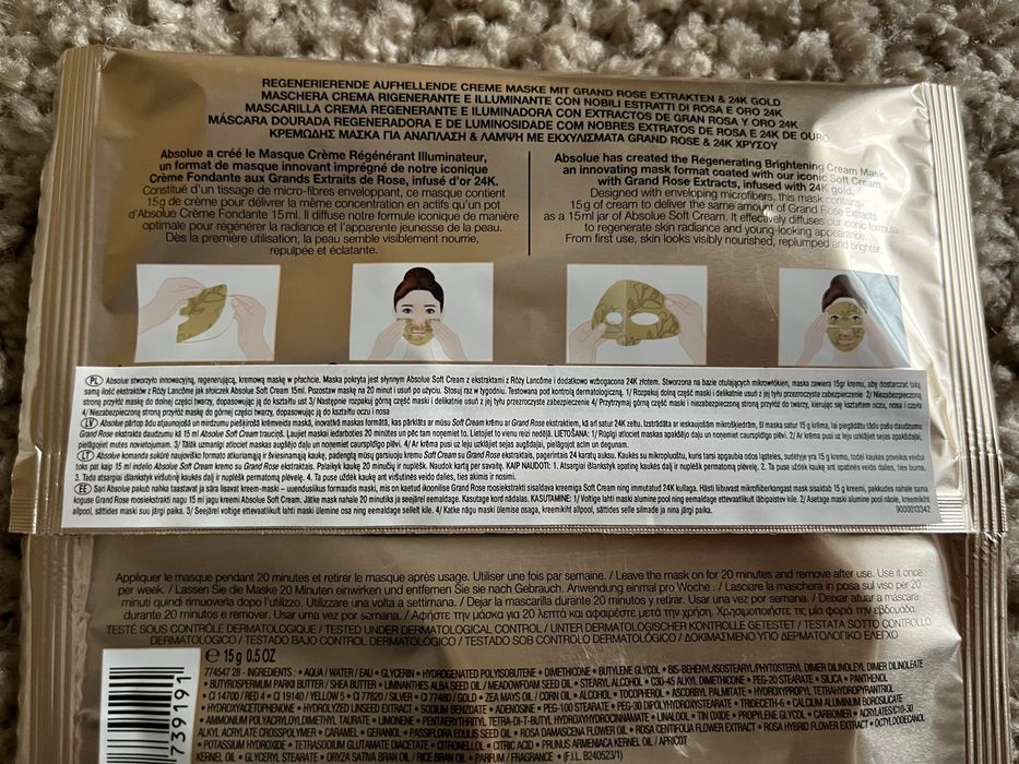 Lancome Absolue maseczka w płachcie maska do twarzy
