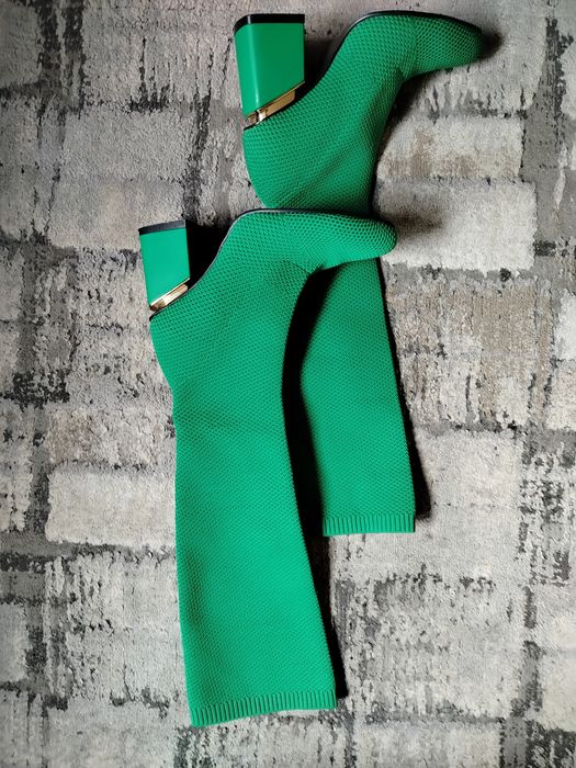 Kozaki skarpetkowe zielone