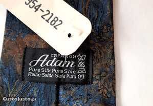 Gravata nova azul com veados em seda pura #