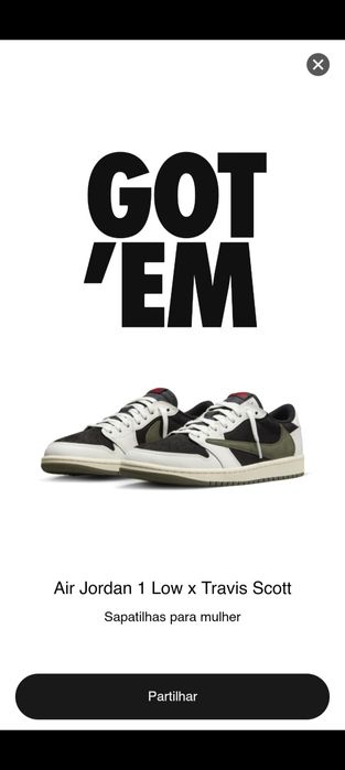 Nike air jordan 1 low x Travis Scott - Olive