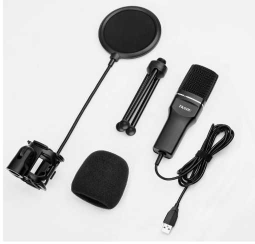 USB-микрофон TKGOU MIC с поп-фильтром и штативом