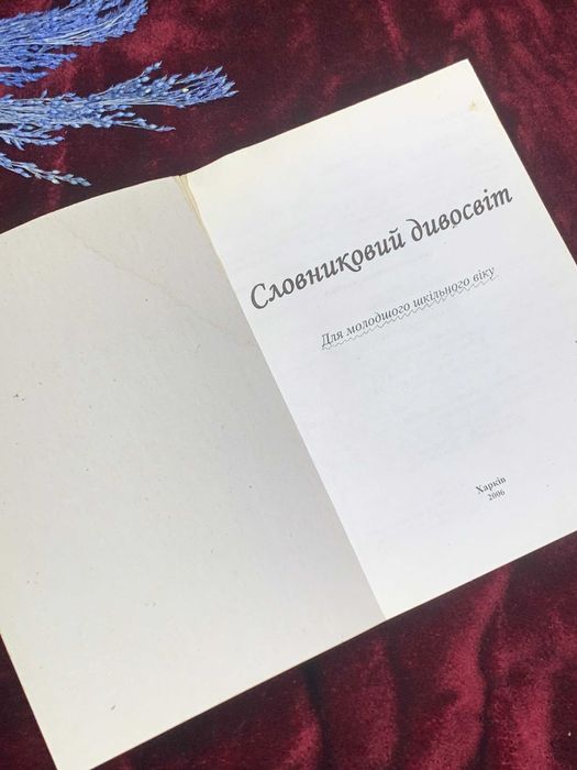 Книга тлумачний словник для дітей «Словниковий дивосвіт», 2006 рік,