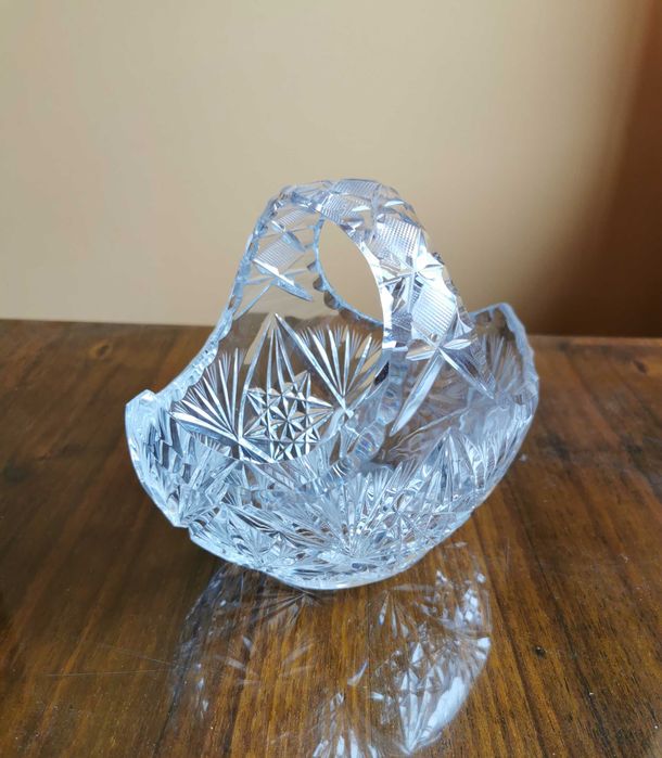 Kryształowy koszyk PRL kryształ vintage