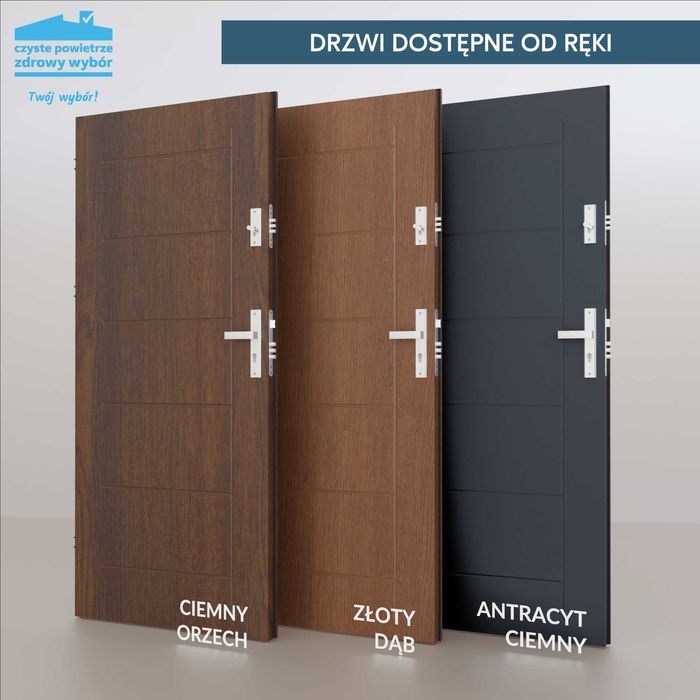 Drzwi zewnętrzne wejściowe do domu z montażem od ręki