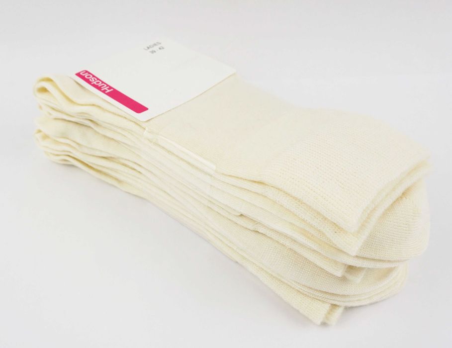 5PAR Wełniane ciepłe skarpetki HUDSON gładkie 75%WEŁNA ecru 39-42 -75%