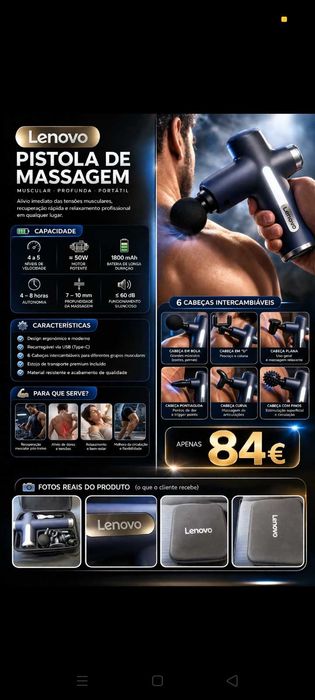 Massagem Lenovo 84€. Oportunidades