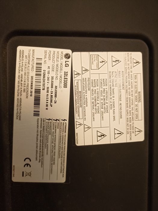 TV LG 32LE3300 a funcionar com painel partido