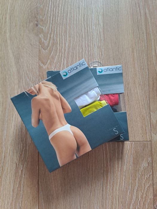 4x Stringi damskie Atlantic, rozmiar S, mix kolorów