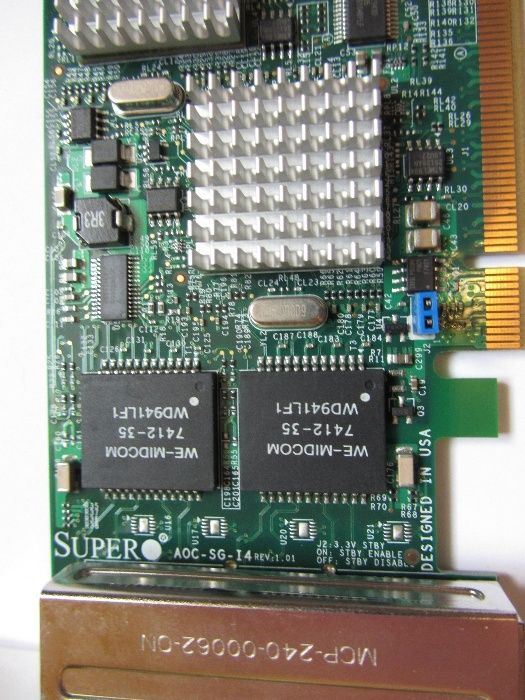 Intel ET Quad RJ-45 сетевая карта AOC-SG-I4 (82576, PCI-E, E1G44ET2)