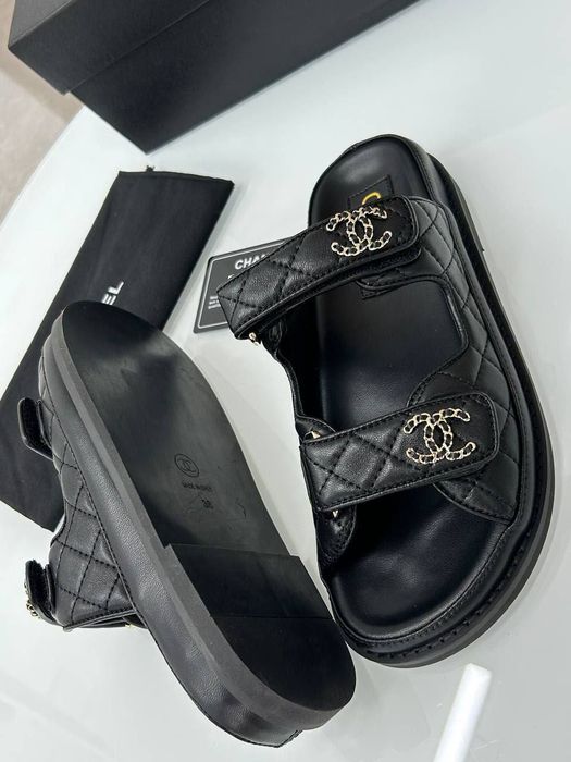 Wyprzedaż!Sandały klapki Chanel! Skóra! Premium! Od REKI 38,39