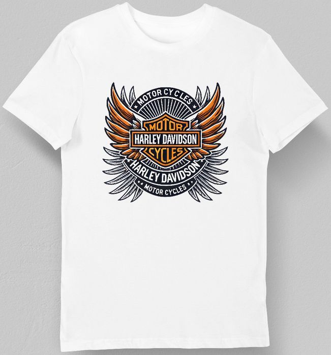 Koszulka męska Harley Davidson skrzydła biała S
