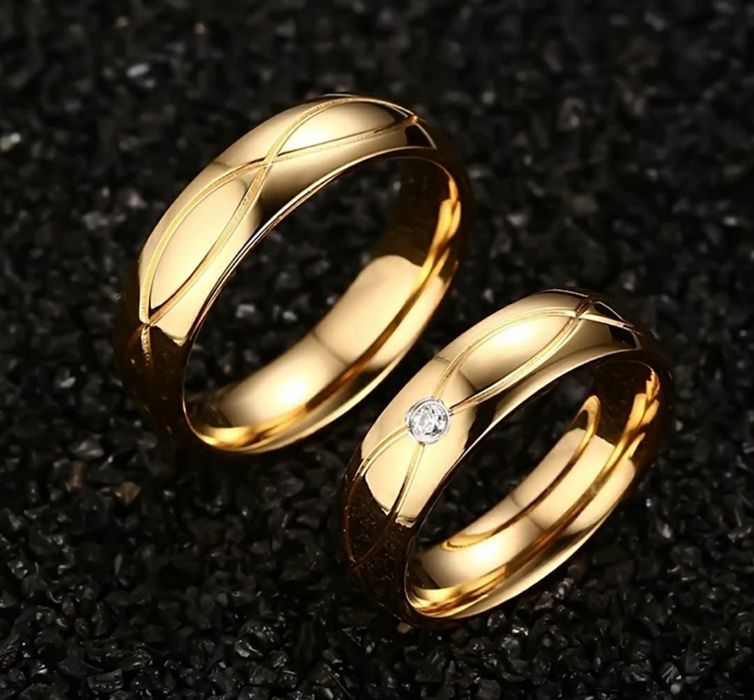 Aliança namoro - compromisso - casamento em ouro laminado 18K