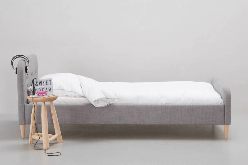 Łóżko tapicerowane Kids Concept, skandynawskie, pod materac 90x200