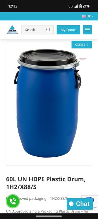 Barril 60 litros plástico novo c/tampa e fecho