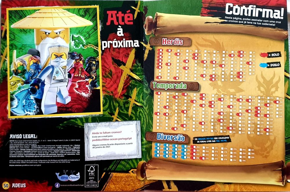 Caderneta cromos Lego Ninjago Legacy