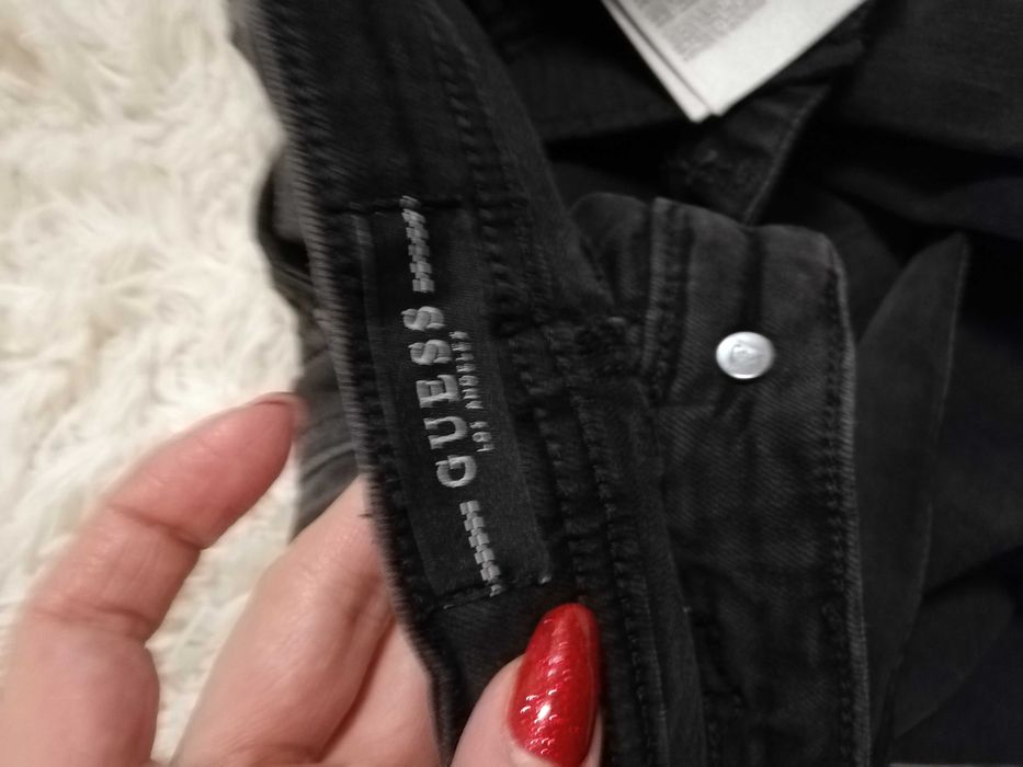 spodnie jeansy Guess S 36 M 38 rozmiar 24 czarne skinny high