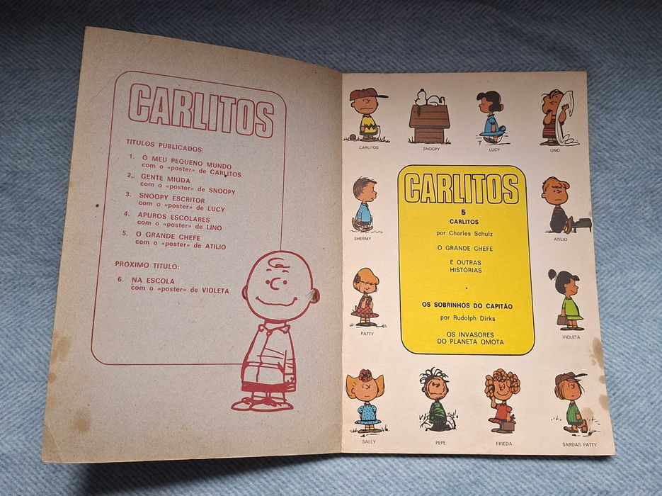 Livro de BD vintage, Charlie Brown / Carlitos Nr 5, Pub. Alfa - 1973