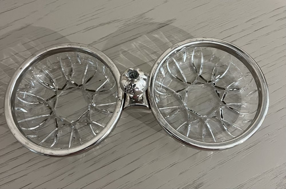 Taca cristal e  metal para aperitivos