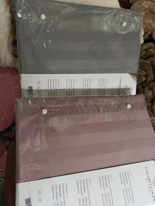 Постіль постільна білизна страйп сатин смужка Koloco Colorful home