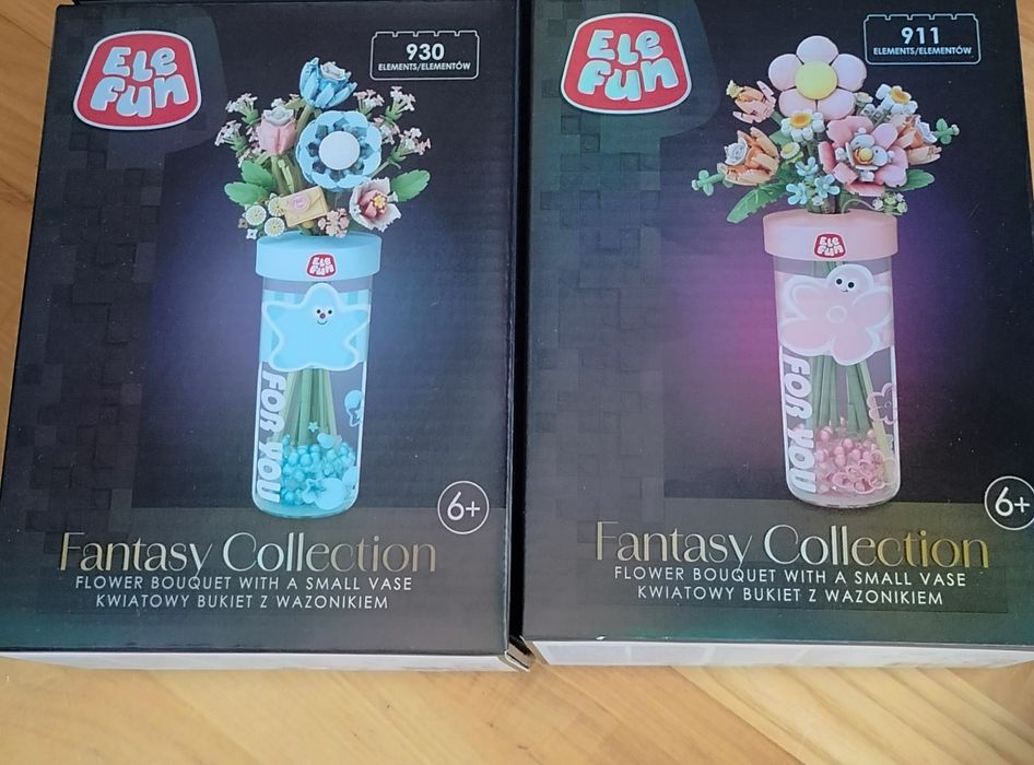 Klocki kwiaty w wazonie elefun kwiat