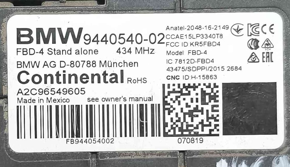 Módulo Eletrónico 9440540-02 - BMW 3
