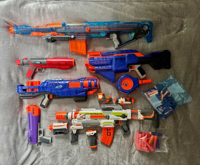 Pistolety NERF / Nerf Trilogy DS-15, Nerf Infinus, Nerf Modulus, Nerf Centurion, Nerf Fortnite, Nerf Star Wars