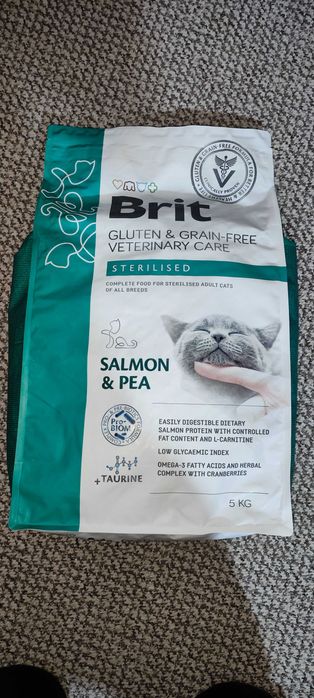 BRIT Grain Free Veterinary CareCat Sterilised Salmon Pea 5кг ПОДАРУНОК