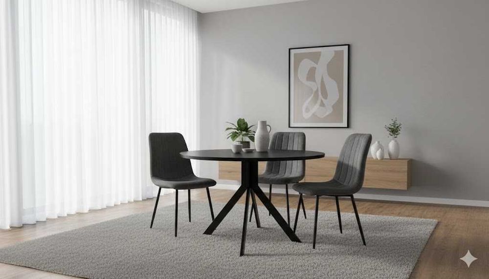 Стіл розкладний кухонний обідній Лофт 110 (150) х 90 чорний, НАЛОЖКА