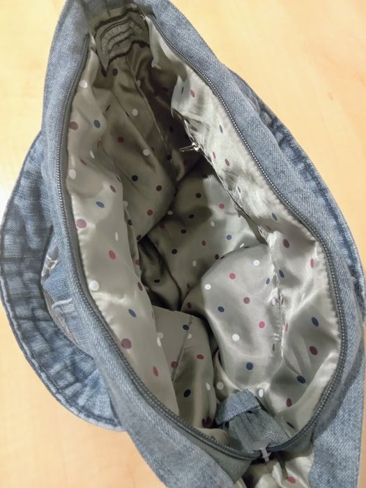 Torebka jeansowa dżinsowa na ramię listonoszka handmade rękodzieło