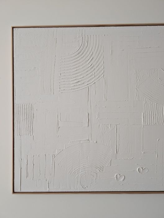 Quadro Abstrato Texturizado 100x70cm | Peça Única c/ Moldura Madeira