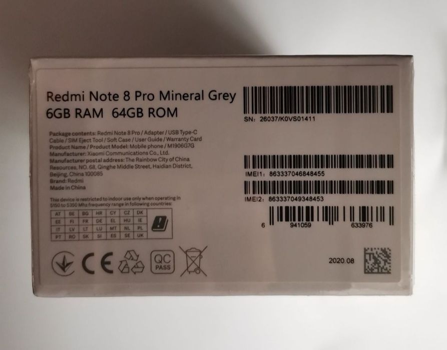 Telefon Xiaomi Redmi Note 8 Pro 6 GB RAM 64 GB pamięci.
NOWY!