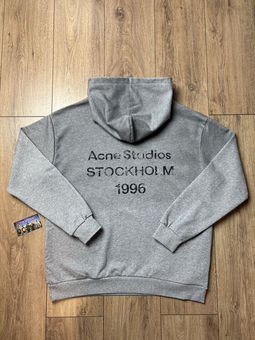 ACNE STUDIOS Logo Patch Cotton Hoodie (Gray) (Bluza)