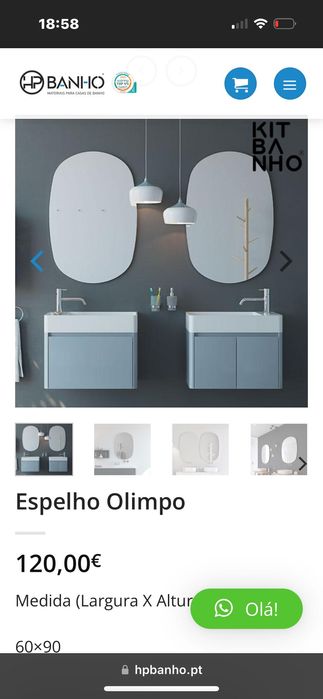Espelho novo para casa de banho ou outro, Olimpo 90x60 Novo embalado