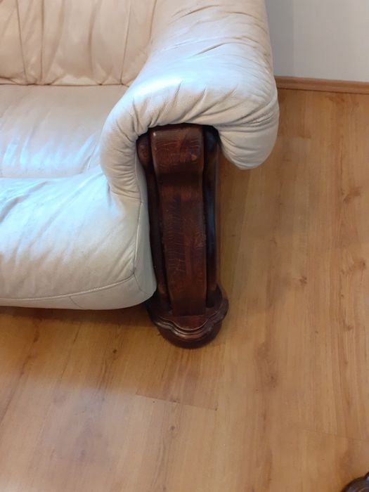 Komplet dębowy SKÓRA 3+2+1