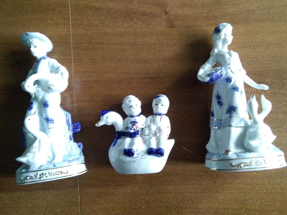 Figurki ozdobne gęsi.