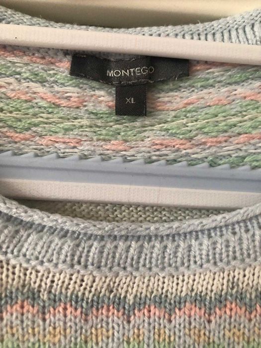 Śliczny pastelowy sweter Montego rozm. XL