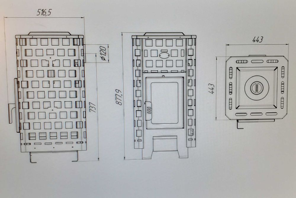 Piec wolnostojący na drewno z akumulatorem ciepła 10 KW + 80kg kamieni