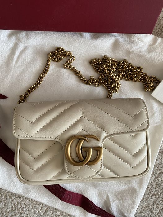 Gucci Marmont super mini biała ideał