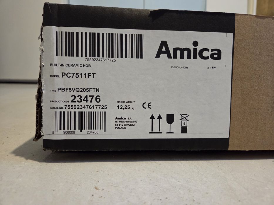 NOWA!!! Płyta ceramiczna do zabudowy 77cm Amica PC7511FT