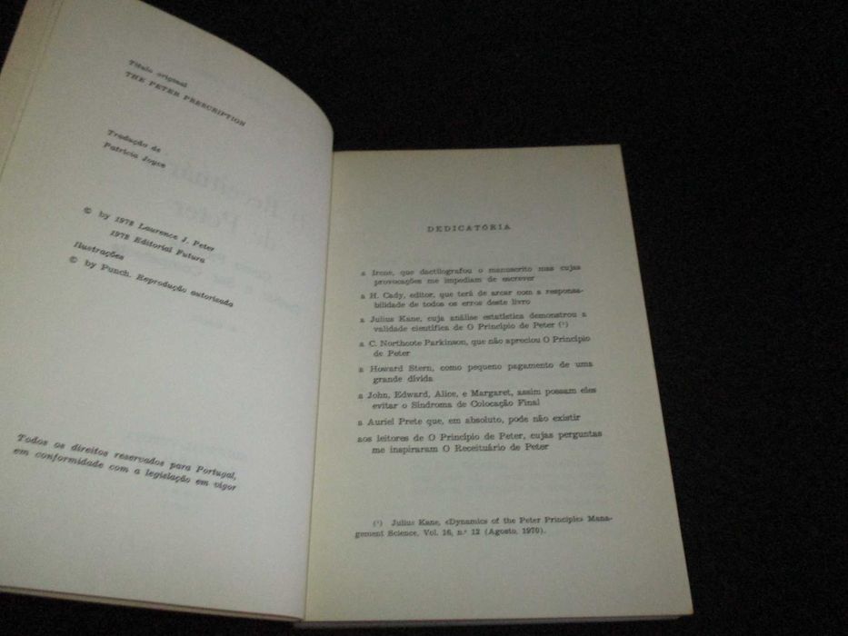 Livro Receituário de Peter Dr. Laurence J. Peter