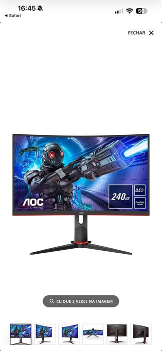 Selling AOC Curved Monitor, 27", 240Hz64730304643841121