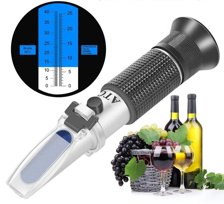 Microscópio pesa mosto para vinho medidor de grau alcoolico