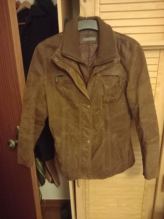 Casaco de pele castanho