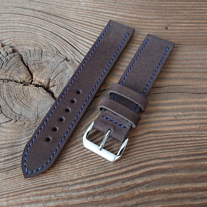 Pasek do zegarka ręcznie robiony 20 mm skóra naturalna handmade