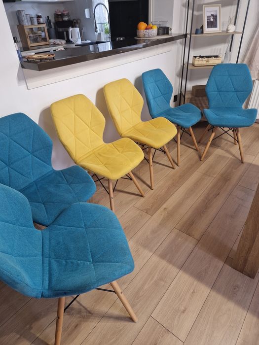 Krzesła skandynawskie do salonu 6 szt.